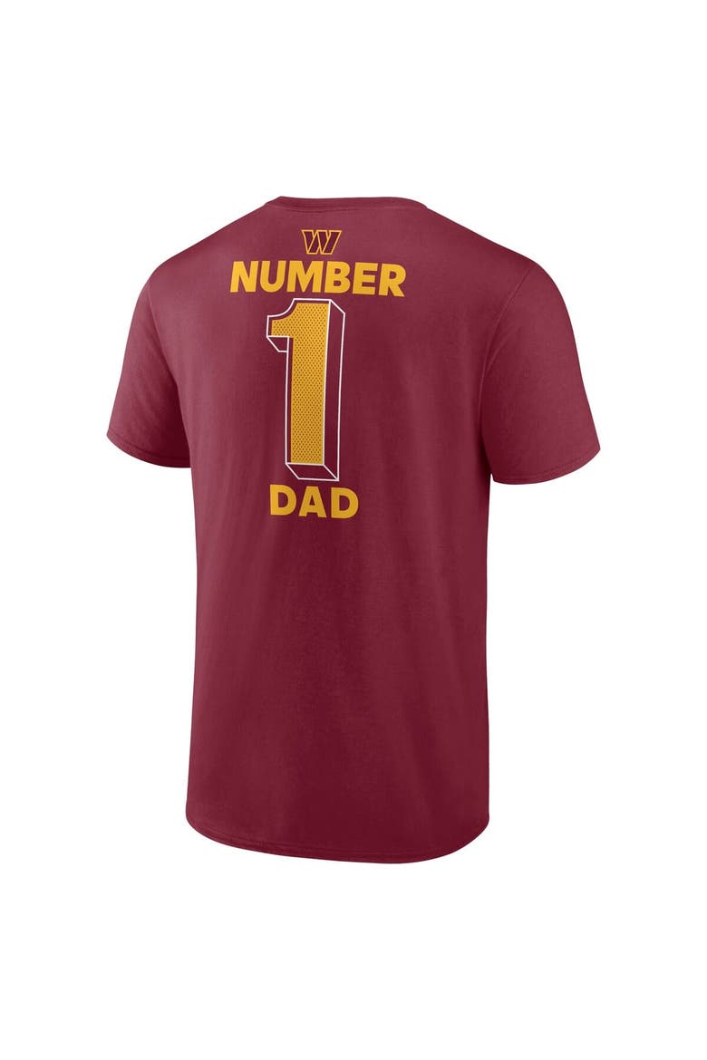Men's Fanatics  Burgundy Washington Commanders Big & Tall Number One Dad T-Shirt, Alternate, color, Burgundy