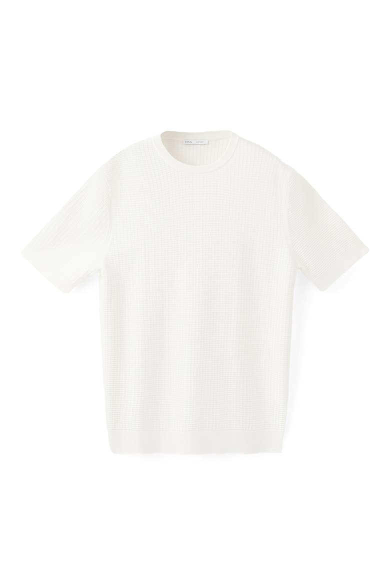 Waffle Knit T-Shirt, Alternate, color, OFF WHITE