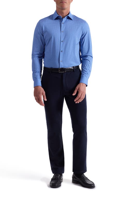 Bugatchi James Ooohcotton® Grid Button-up Shirt In Blue