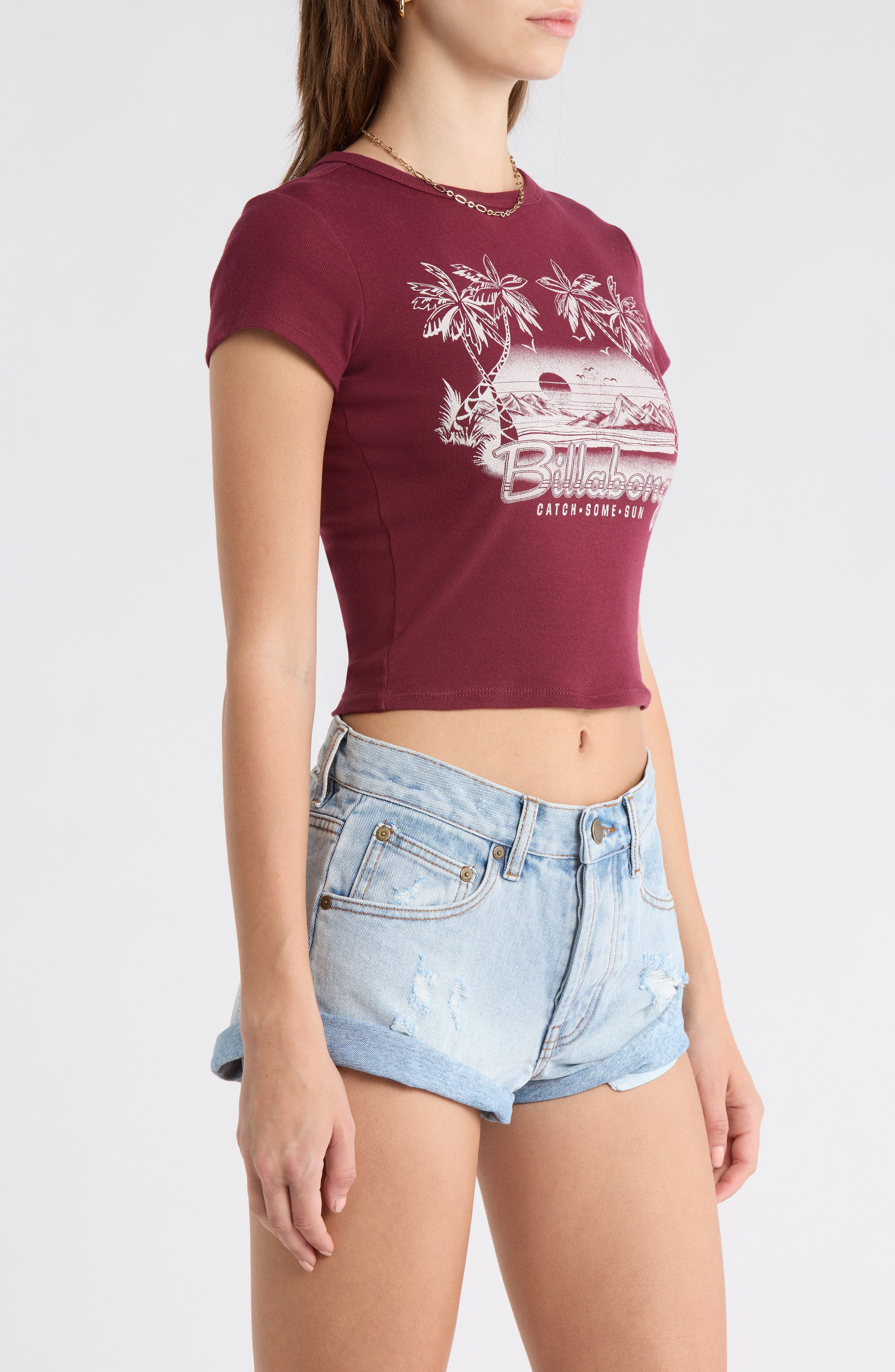 Billabong Catch Some Sun Graphic Baby Tee (Women) | Nordstromrack