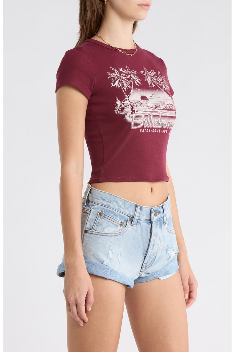 Catch Some Sun Graphic Baby Tee, Alternate, color, RED DAHLIA