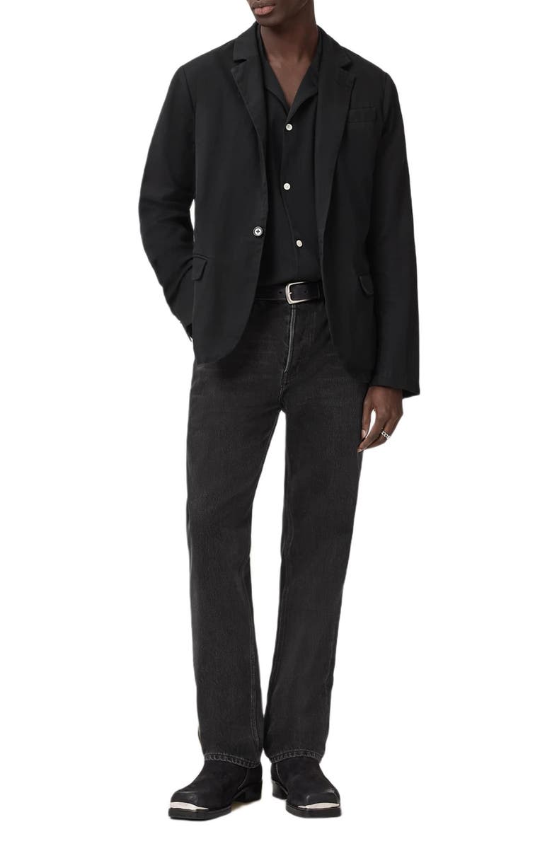AllSaints Hanbury Cotton Blazer, Alternate, color, Black
