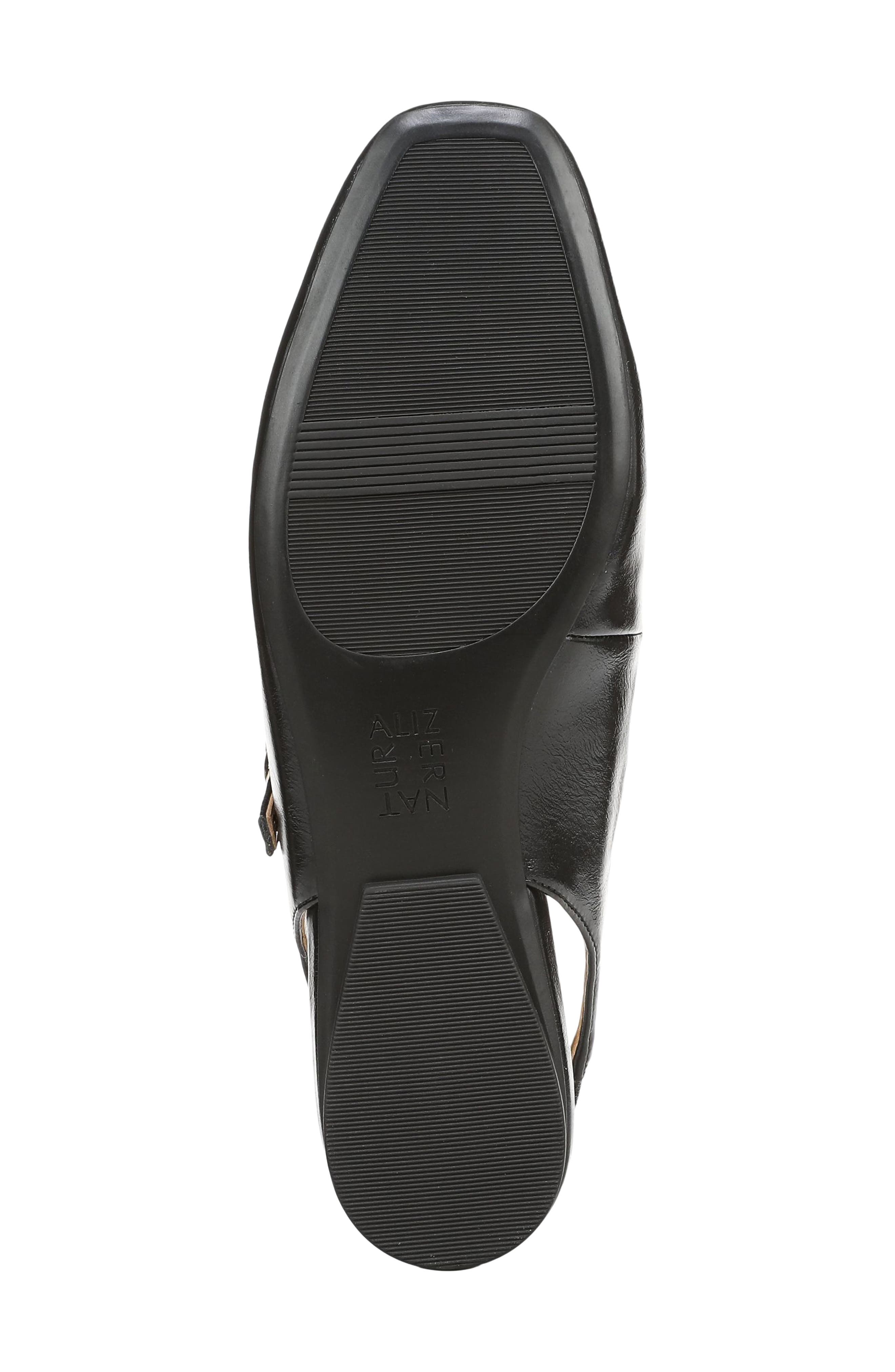 Naturalizer Anikka Slingback Flat, Alternate, color, Black Faux Leather