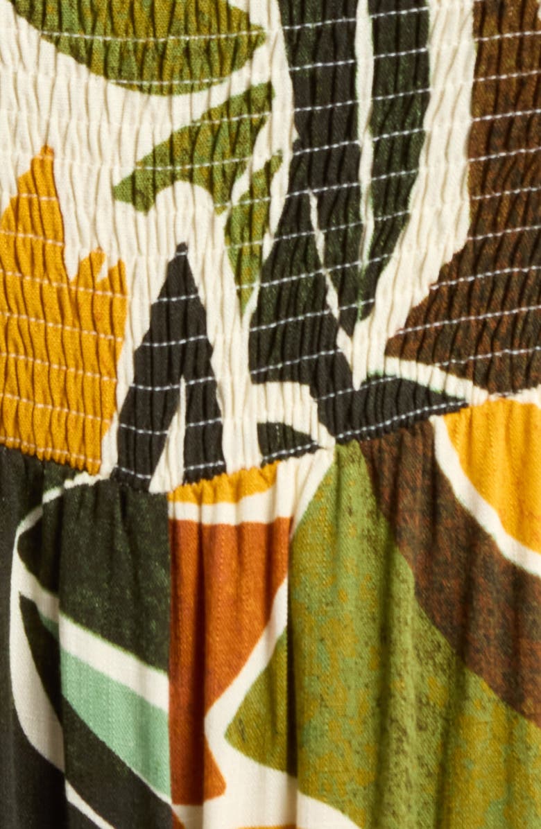 SUGARLIPS Renia Tropical Eve Strapless Jumpsuit, Alternate, color, Brown-Orange