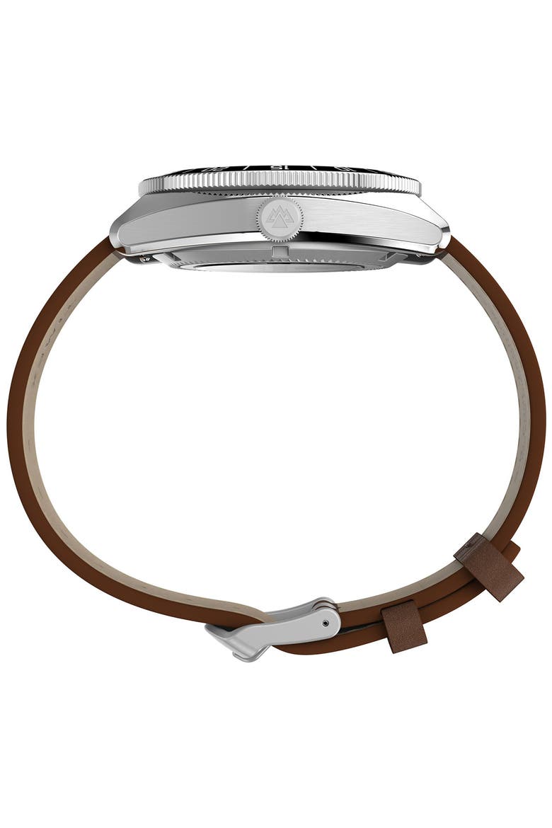 Expedition Pioneer Automatic Leather Strap Watch, Alternate, color, BROWN