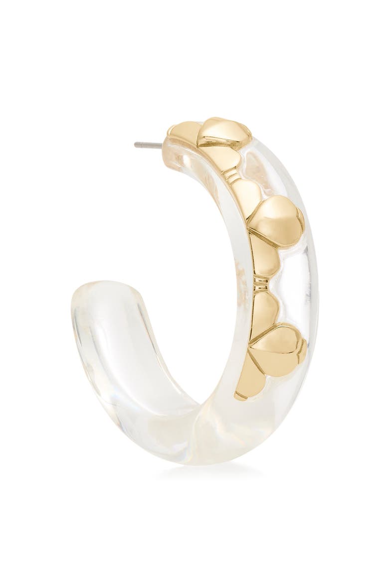 Lucite Hoop Earrings, Alternate, color, CLEAR/ GOLD