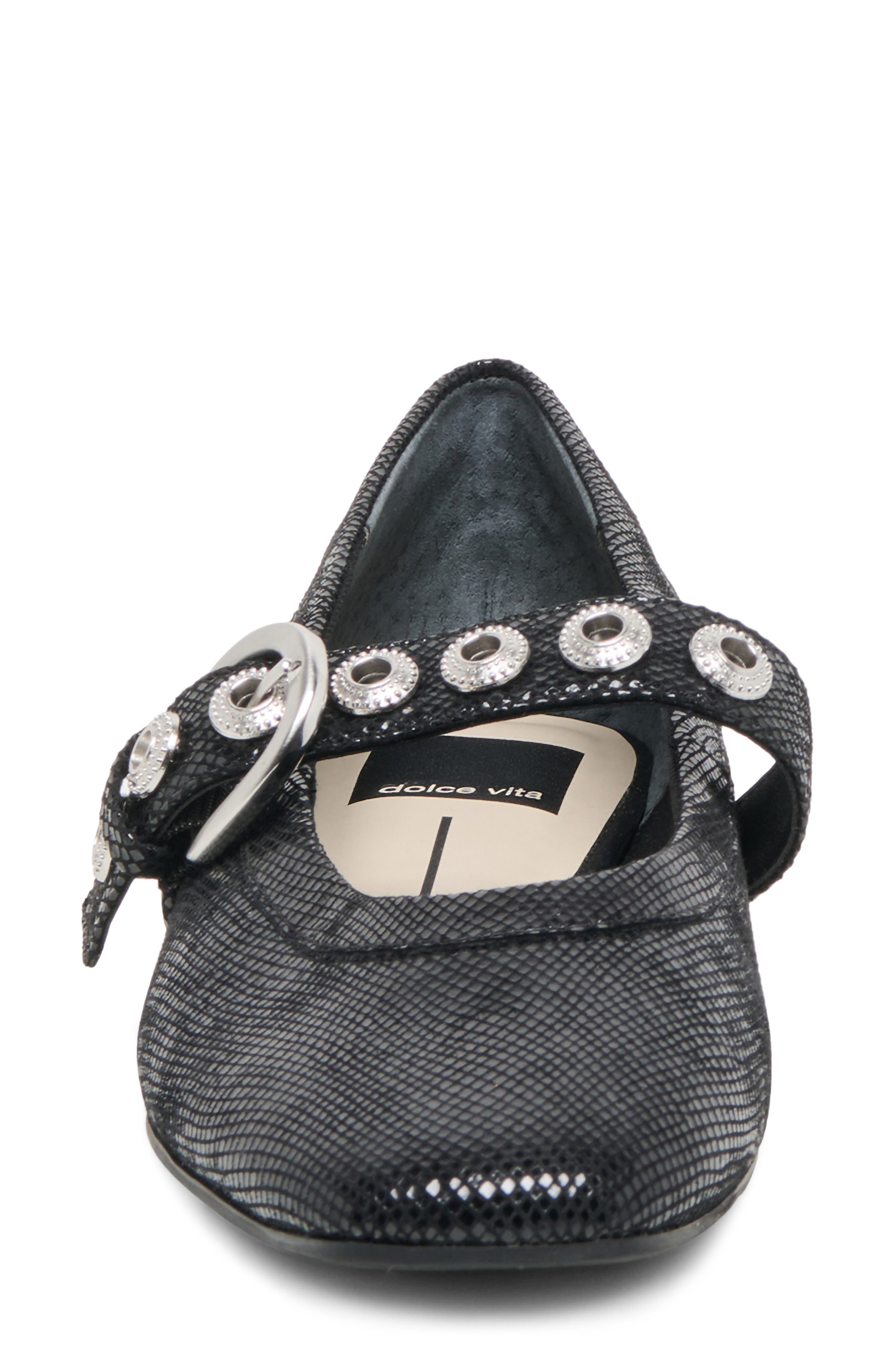 Marten Mary Jane Ballet Flat, Alternate, color, ONYX EMBOSSED LEATHER
