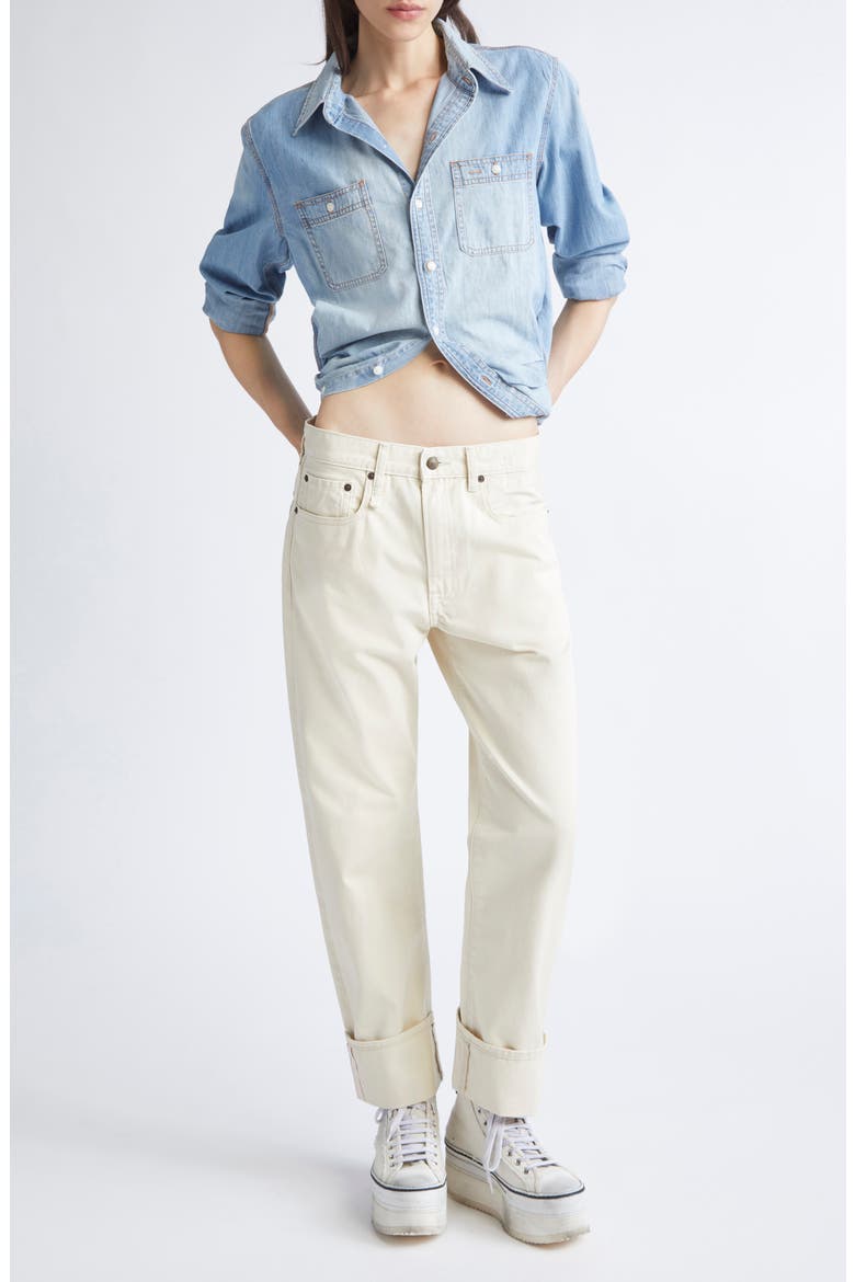Wrap Around Denim Work Shirt, Alternate, color, RIVER BLUE