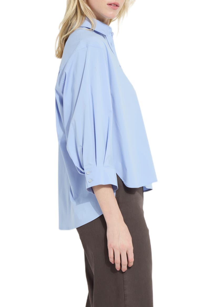 Enid Oversized Cropped Shirt, Alternate, color, FORGET-ME-NOT BLUE