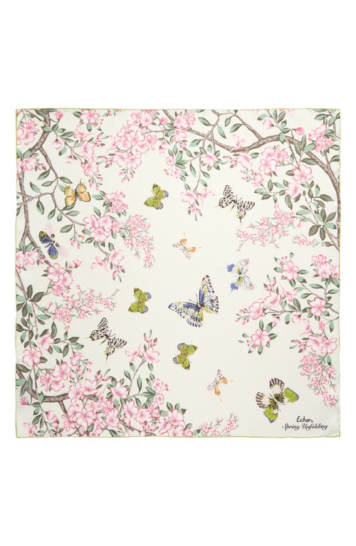 Echo Spring Unfolding Silk Square Scarf In Cream