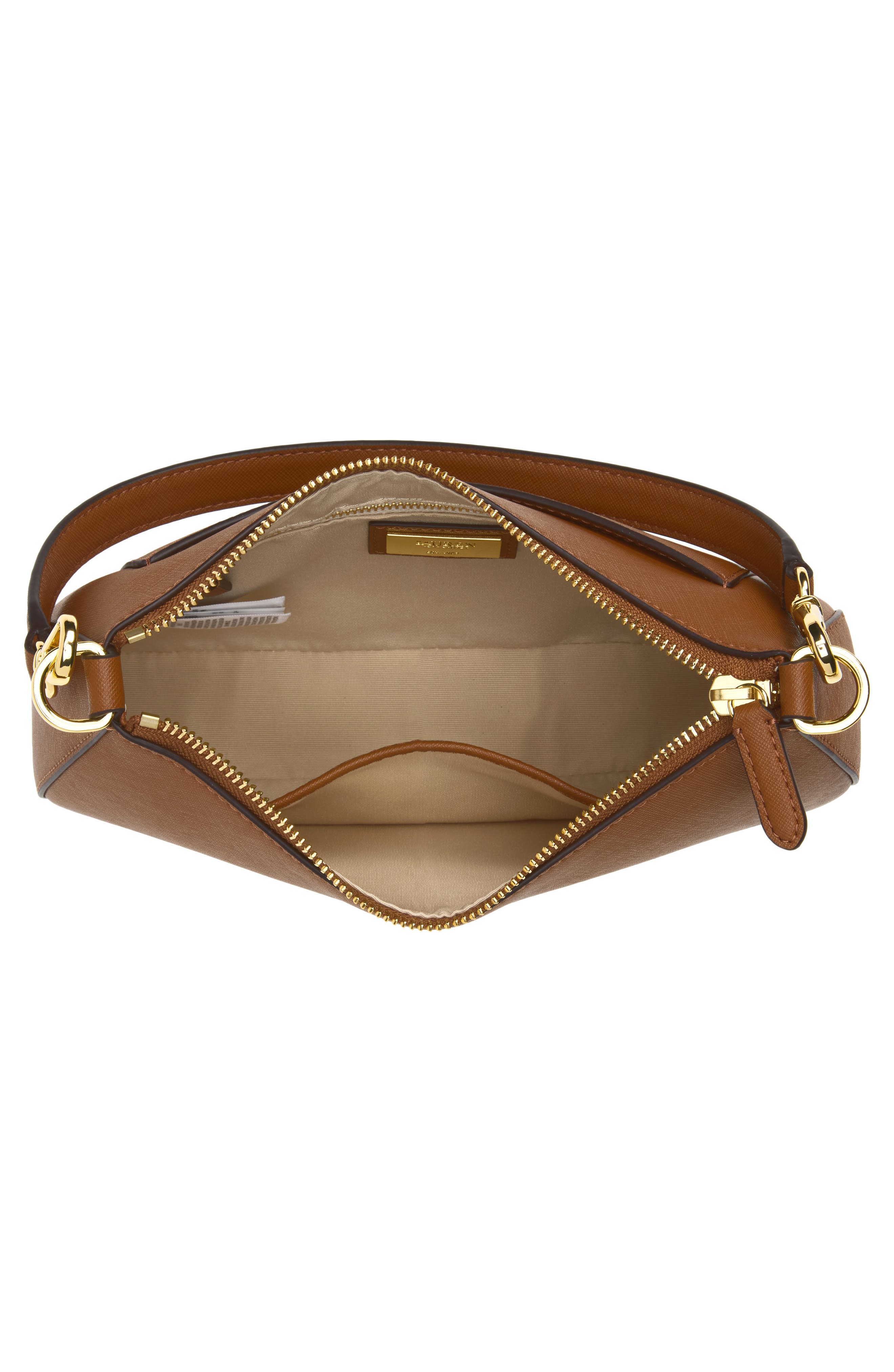 Leather Shoulder Bag, Alternate, color, LAUREN TAN