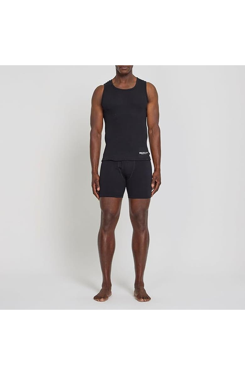 True Religion Ribbed Cotton Tank Top Pack of 5, Alternate, color, Black