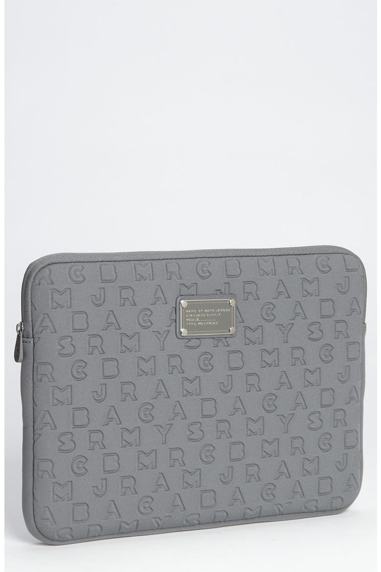 MARC BY MARC JACOBS 'Dreamy Logo' Laptop Sleeve, Main, color, SHADOW