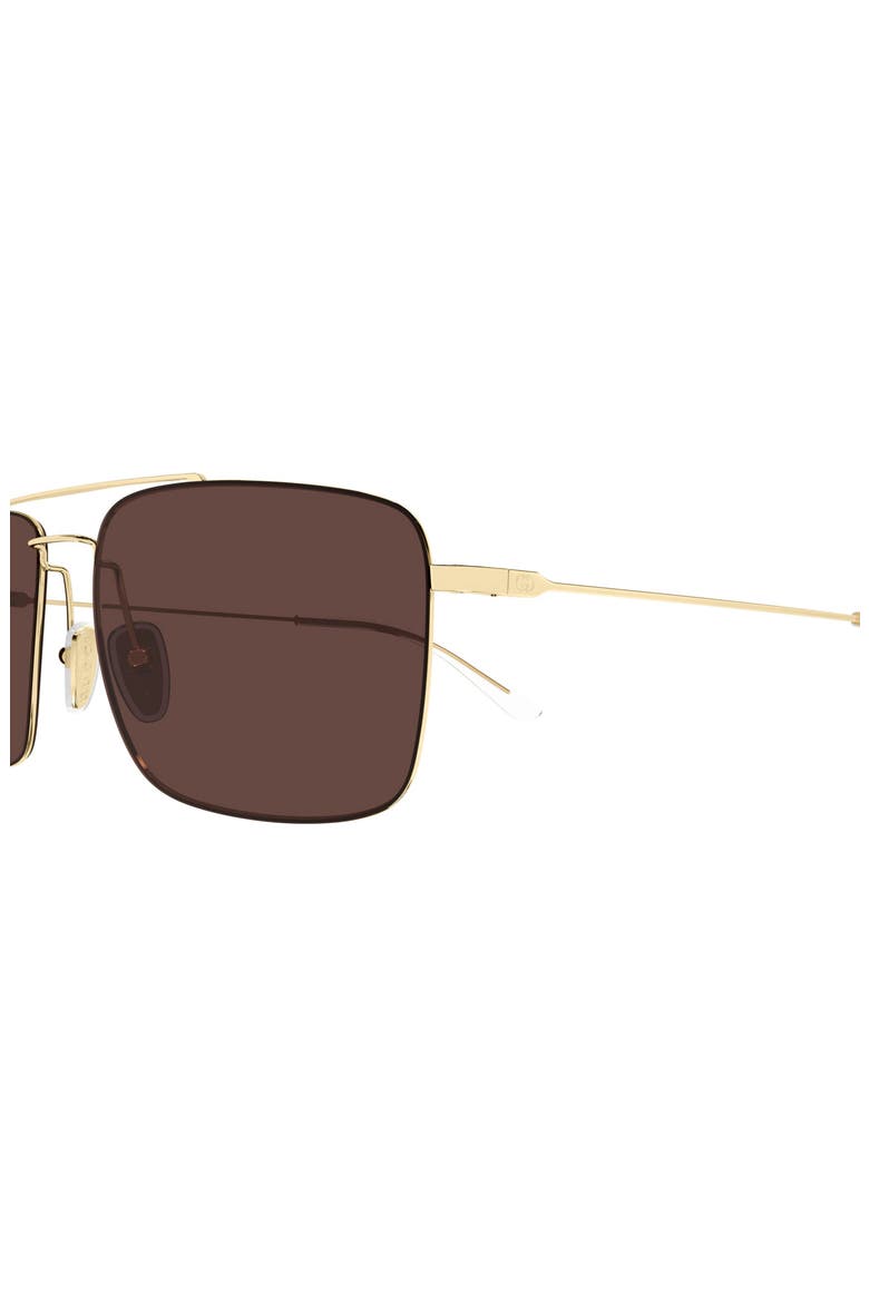 59mm Polarized Gradient Rectangular Sunglasses, Alternate, color, GOLD