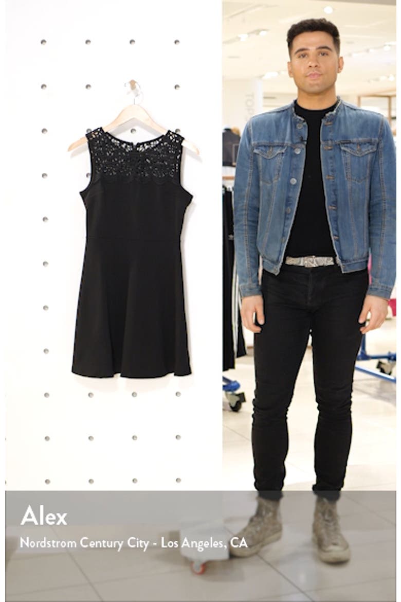 According to Love Lace Skater Dress video