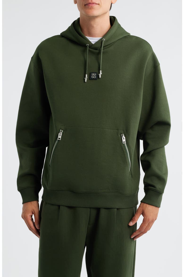 Dargen Knit Pullover Hoodie, Main, color, DARK GREEN