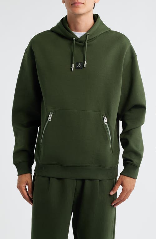 Hugo Boss Hugo Dargen Knit Pullover Hoodie In Green