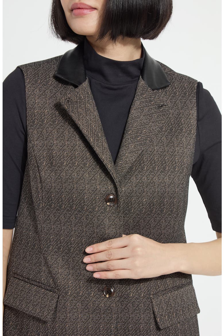Frankie Sleeveless Blazer, Alternate, color, SPECKLED SALT AND PEPPER