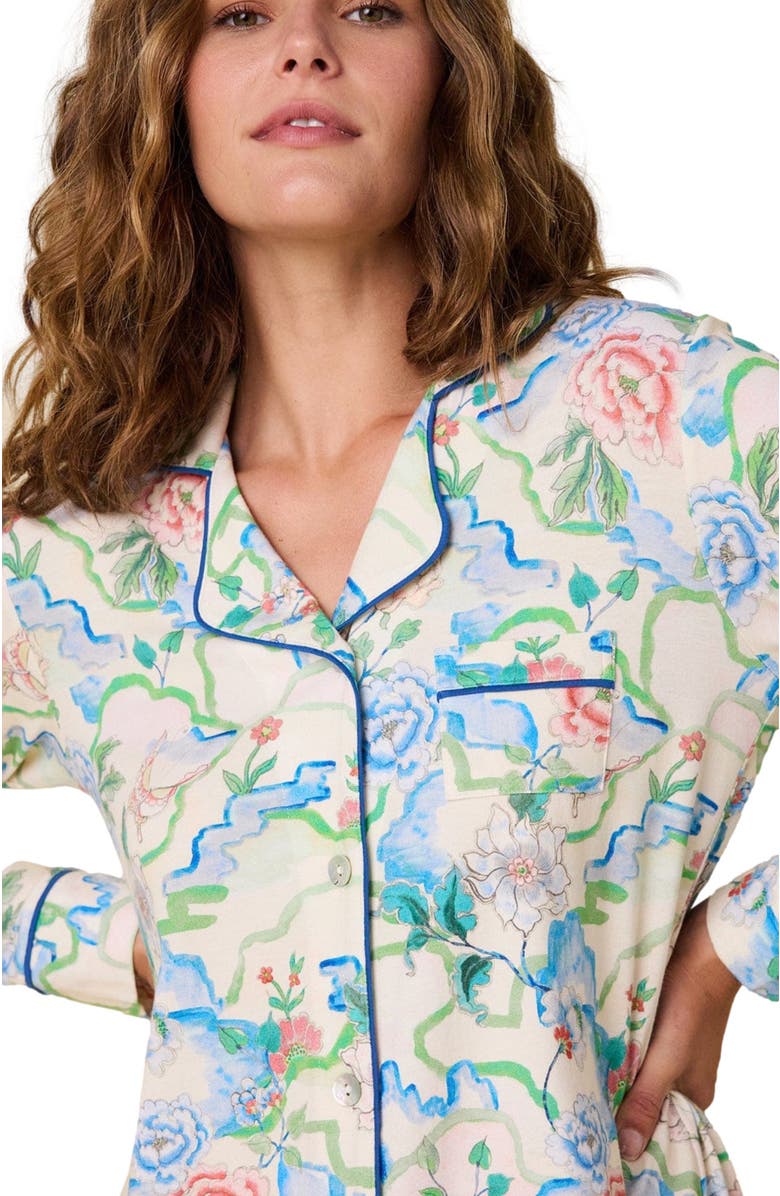 The Cat's Pajamas Flannel Pajama Set Holiday, Alternate, color, Butterfly Floral