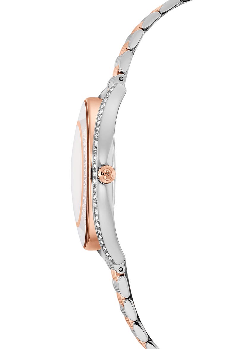 Crystalline Aura Bracelet Watch, 35mm x 40mm, Alternate, color, SILVER/ PINK