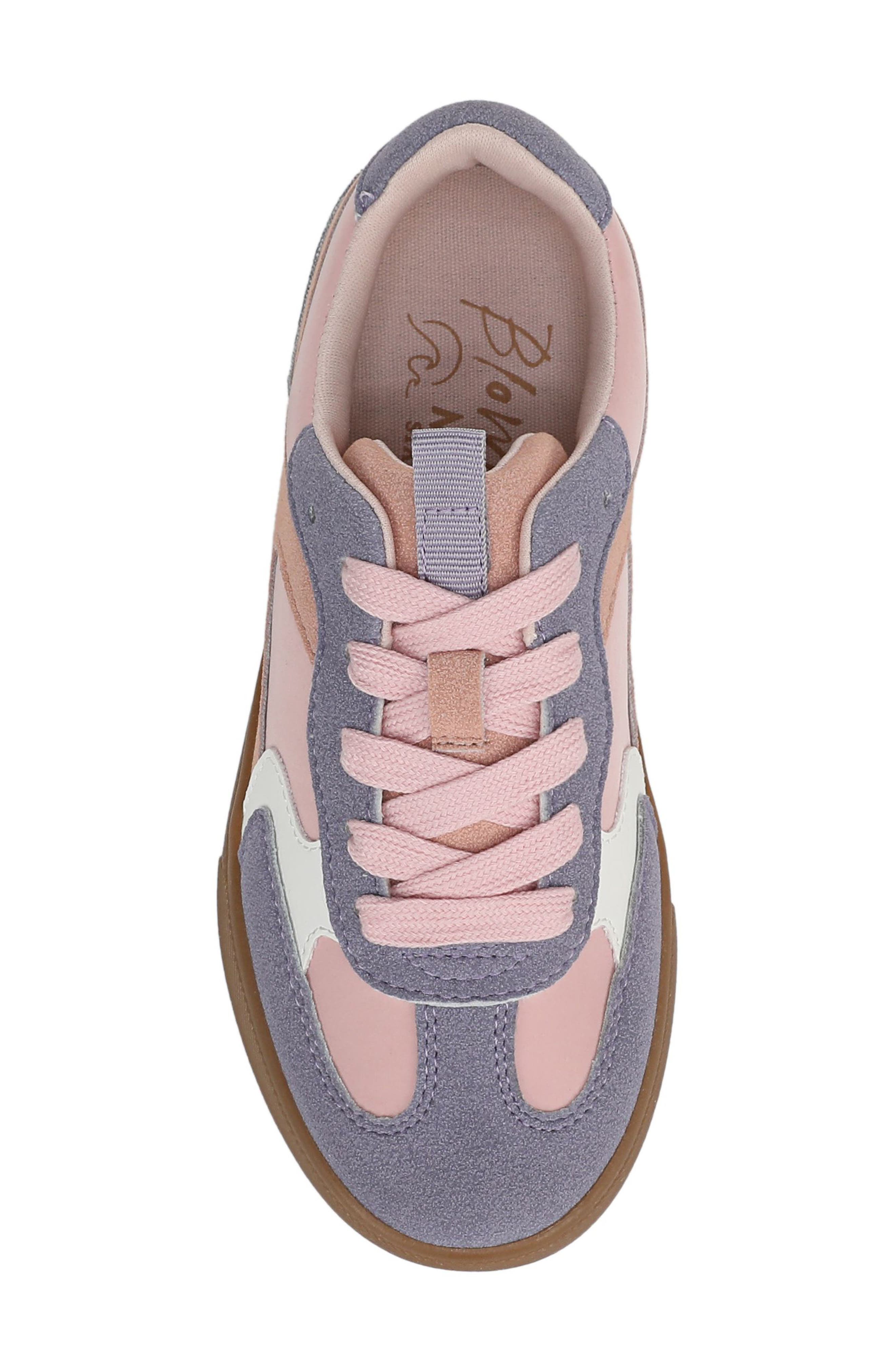 Blowfish Malibu Kids' Tastic Sneaker, Alternate, color, Pink / Iris Purple Faux Suede