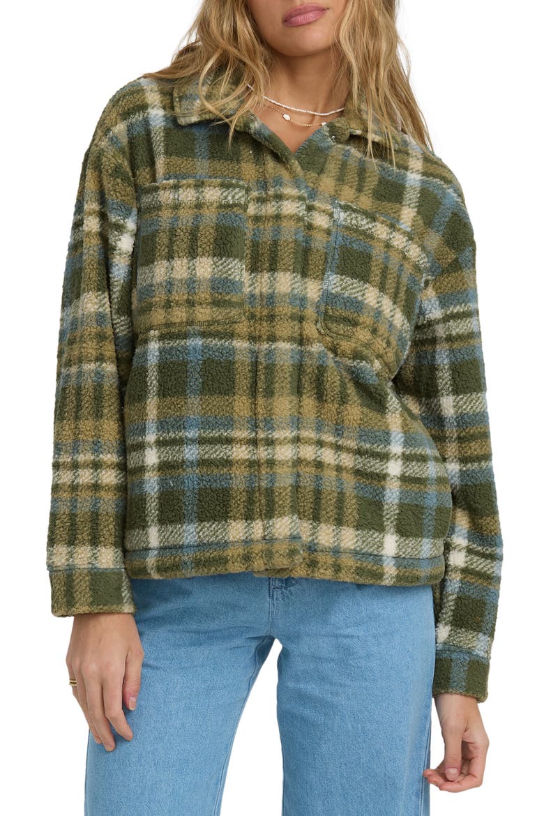 Sundown High Pile Fleece Shacket, Main, color, CANTEEN