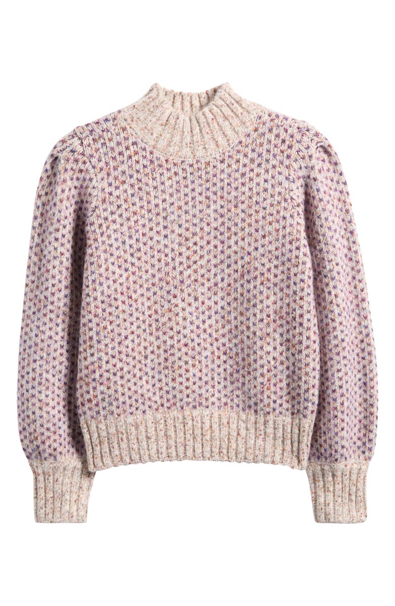 CeCe Marled Blouson Sleeve Jacquard Sweater, Alternate, color, 