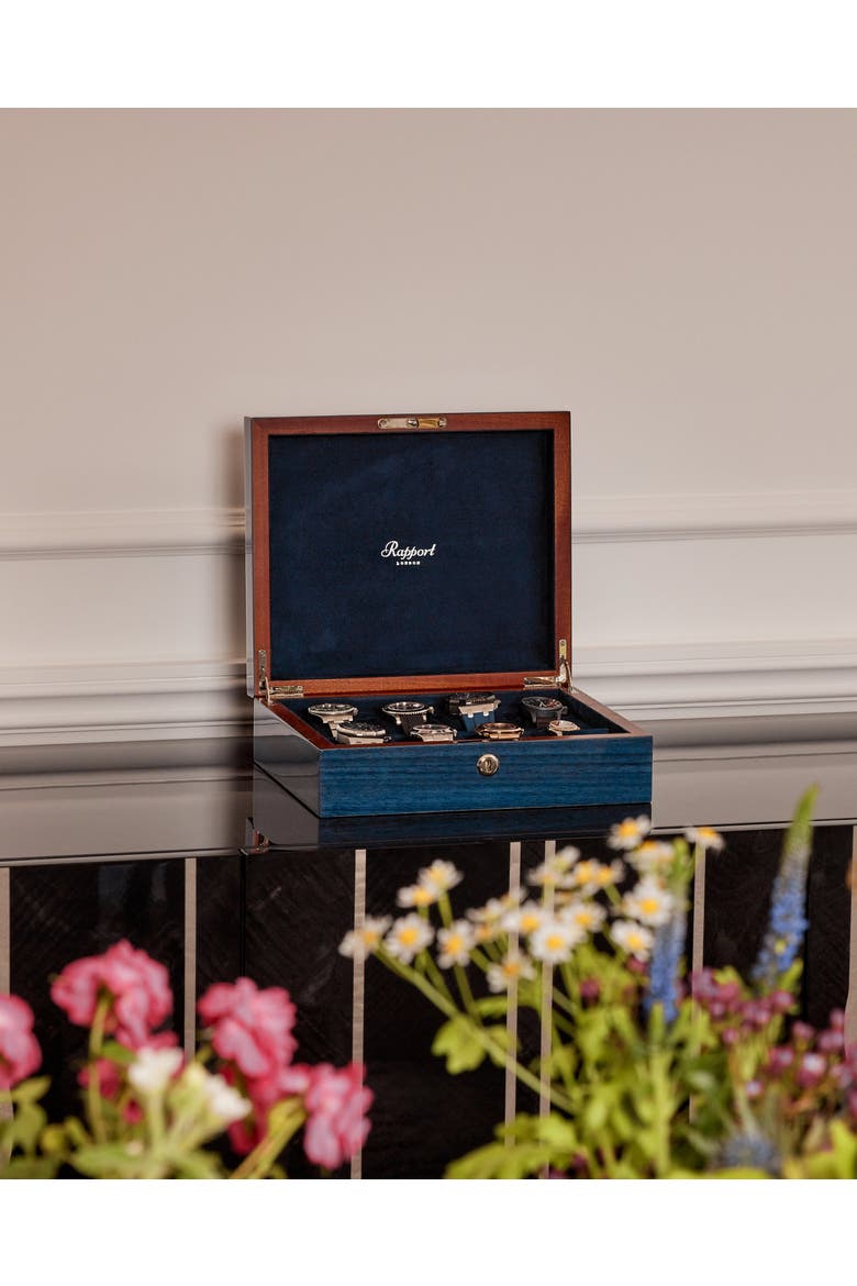 HERITAGE EIGHT WATCH BOX, Alternate, color, Navy