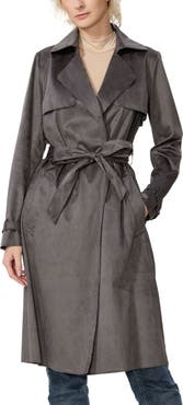 Kimi & Kai Women's Aria Long Faux Suede Trench Coat