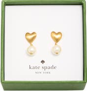Kate Spade New York Heart & Faux Pearl Drop Earrings