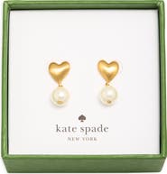 Kate Spade New York Heart & Faux Pearl Drop Earrings