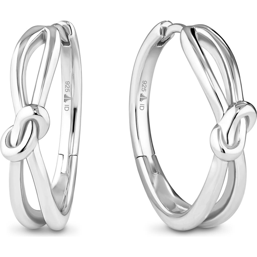 Devata Love Knot Hoop Earrings In Silver