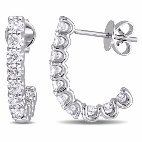 Julianna B. 1 CT TW Diamond Semi-Hoop Earrings 14k in 14K White Gold  product