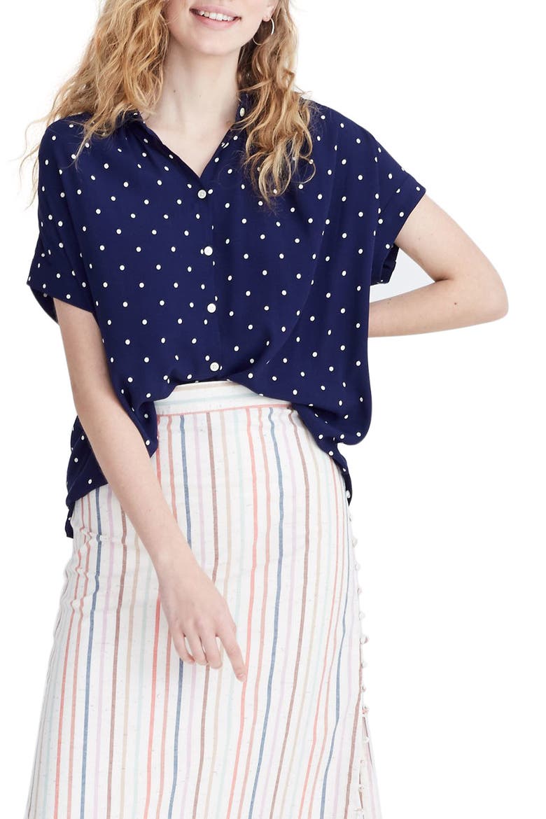Polka Dot Central Shirt, Main, color, POLKA DOT NIGHTFALL