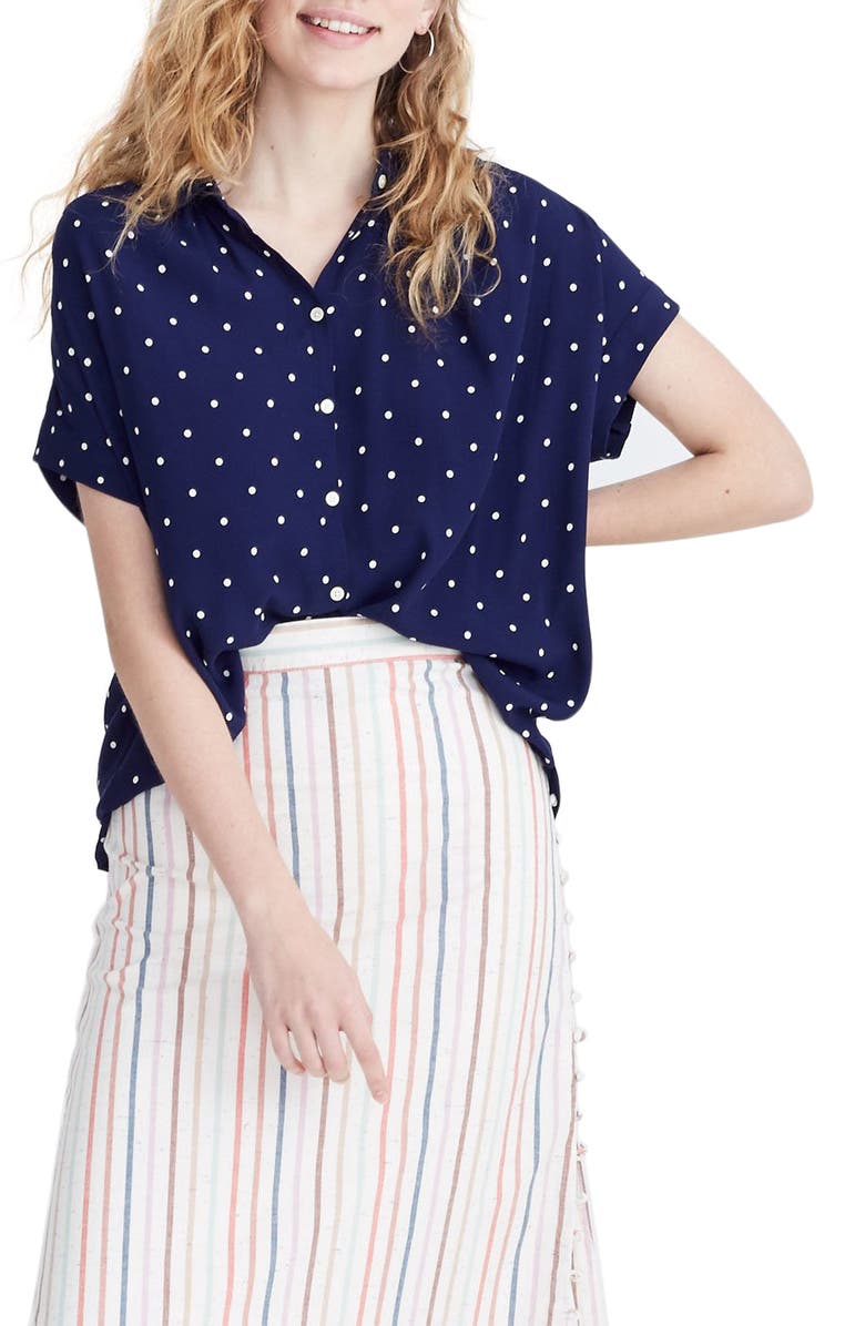Madewell Polka Dot Central Shirt, Alternate, color, 