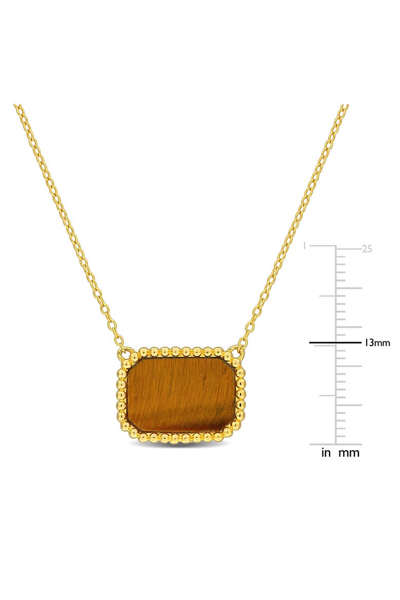 Semiprecious Stone Pendant Necklace, Alternate, color, BROWN