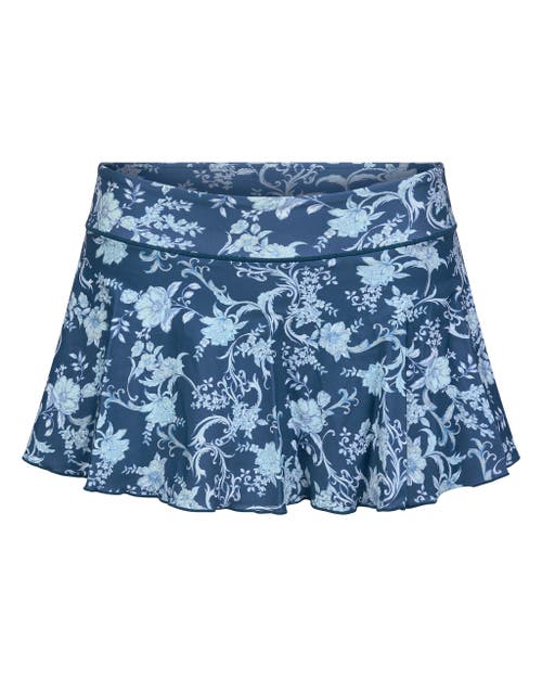 Adore Me Tricia Swimwear Swim Skort Bottom In Floral Blue