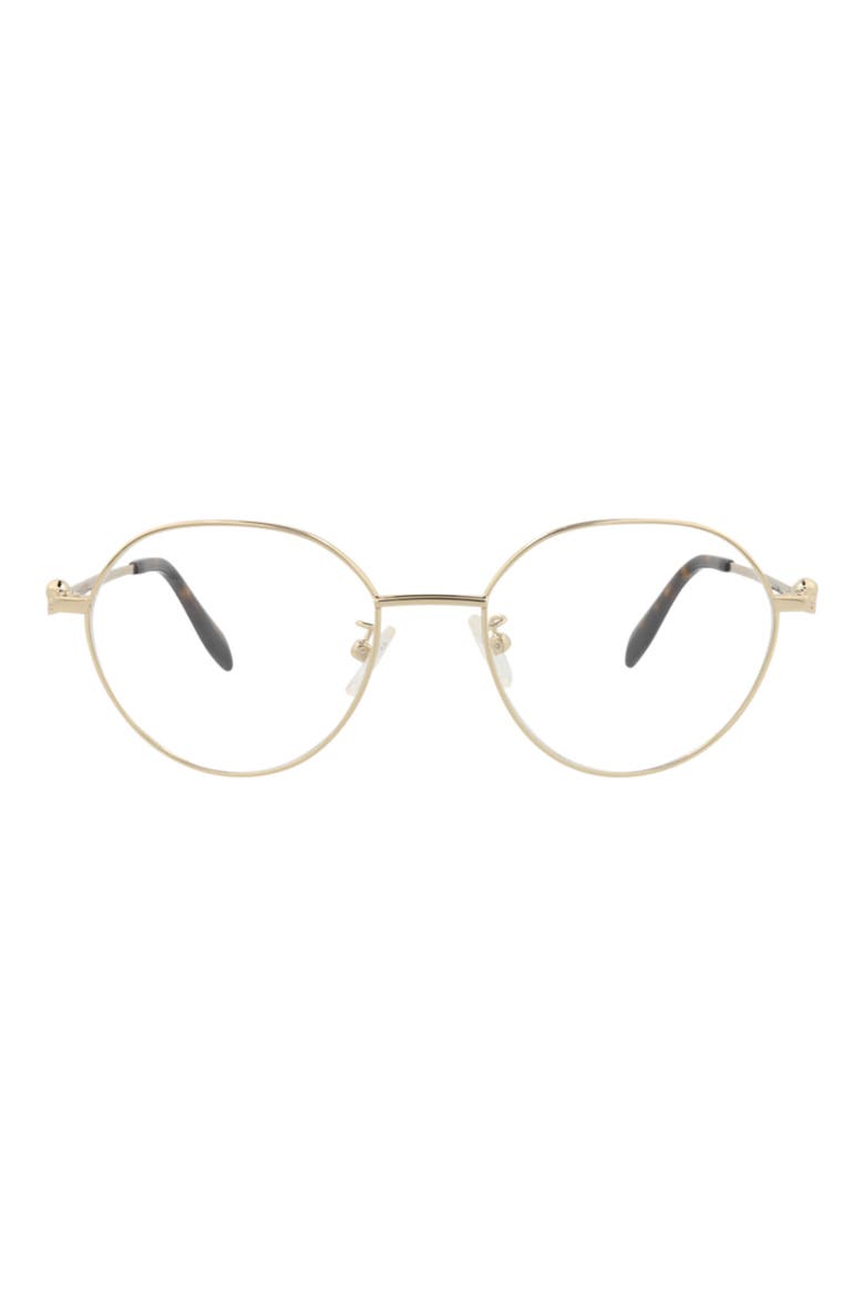 53mm Round Sunglasses, Main, color, GOLD GOLD TRANSPARENT