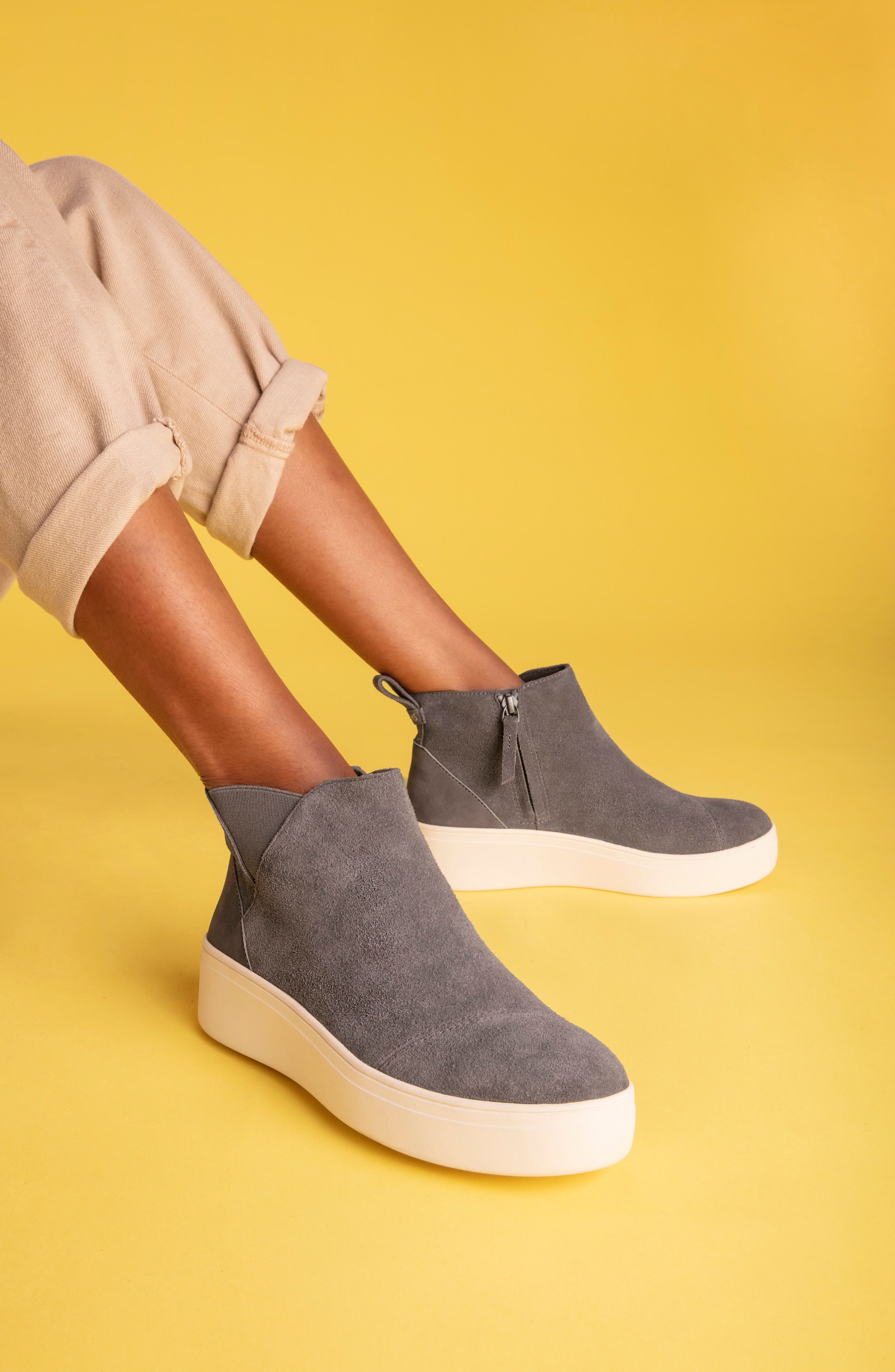 Chelsea Wedge Sneaker Boot, Alternate, color, GREY