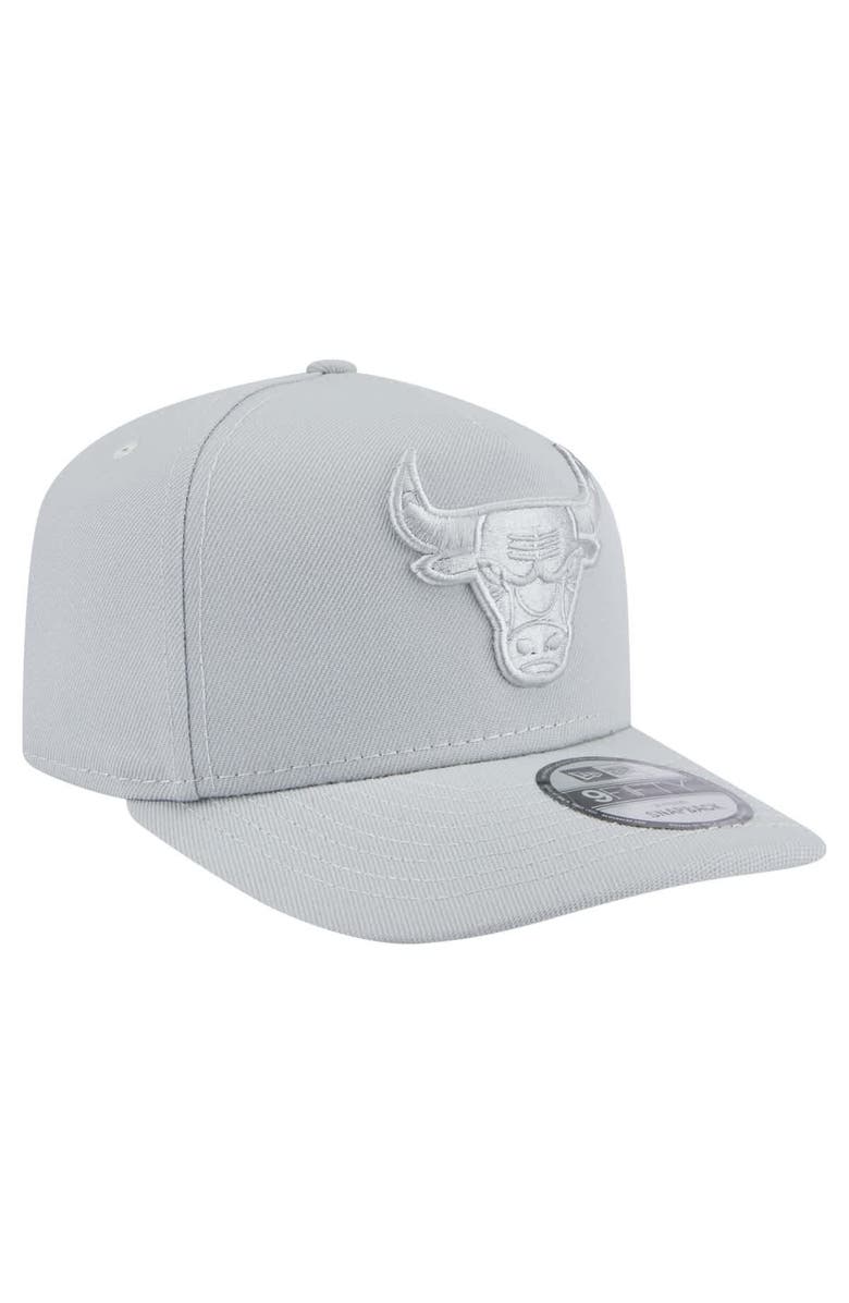New Era Men's New Era  Gray Chicago Bulls Colorpack A-Frame Pinch Front 9FIFTY Snapback Hat, Alternate, color, 