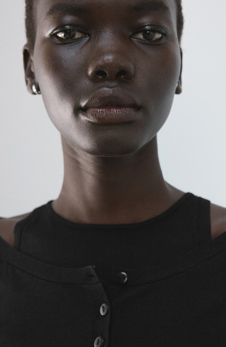 MANGO Combined Cardigan, Alternate, color, Black