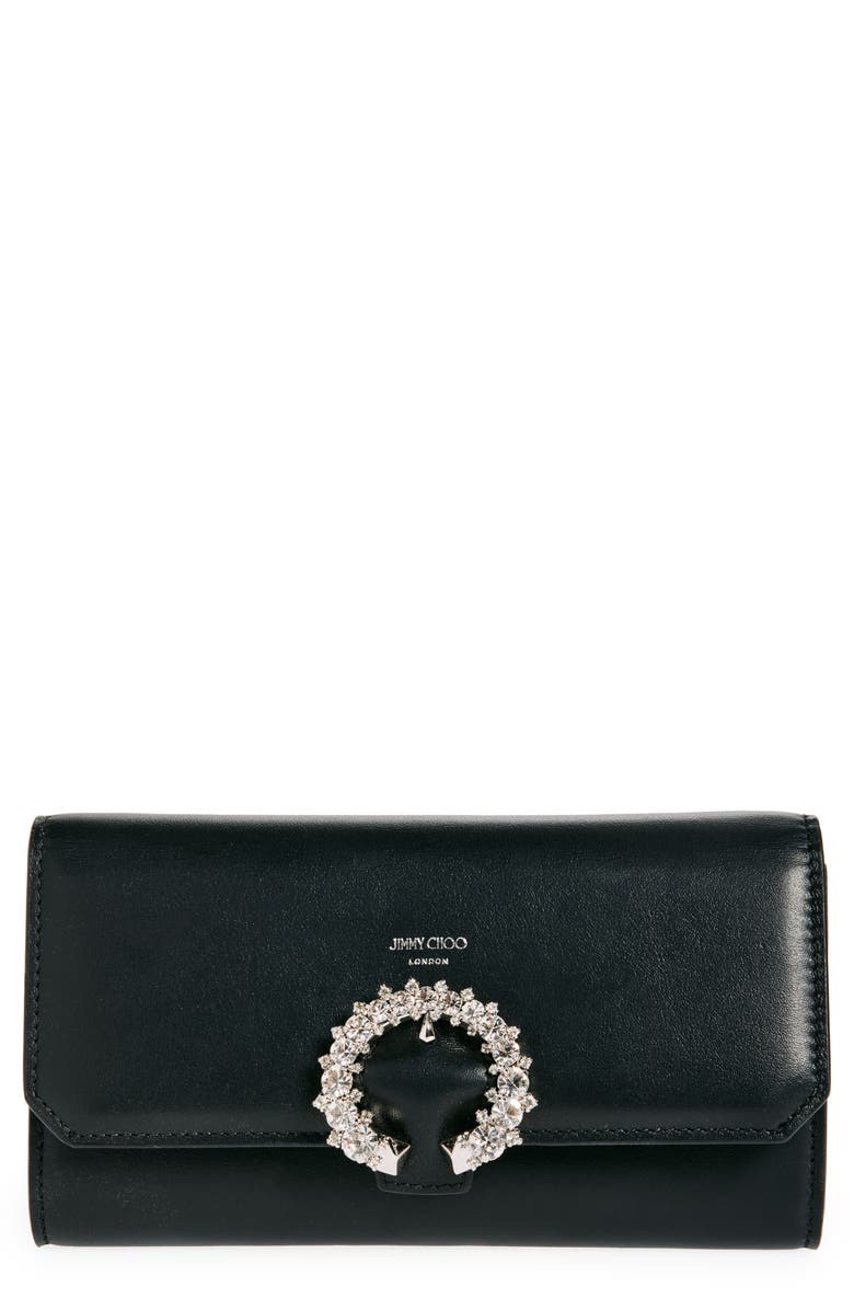 Jimmy Choo Leather Wallet on a Chain, Main, color, 