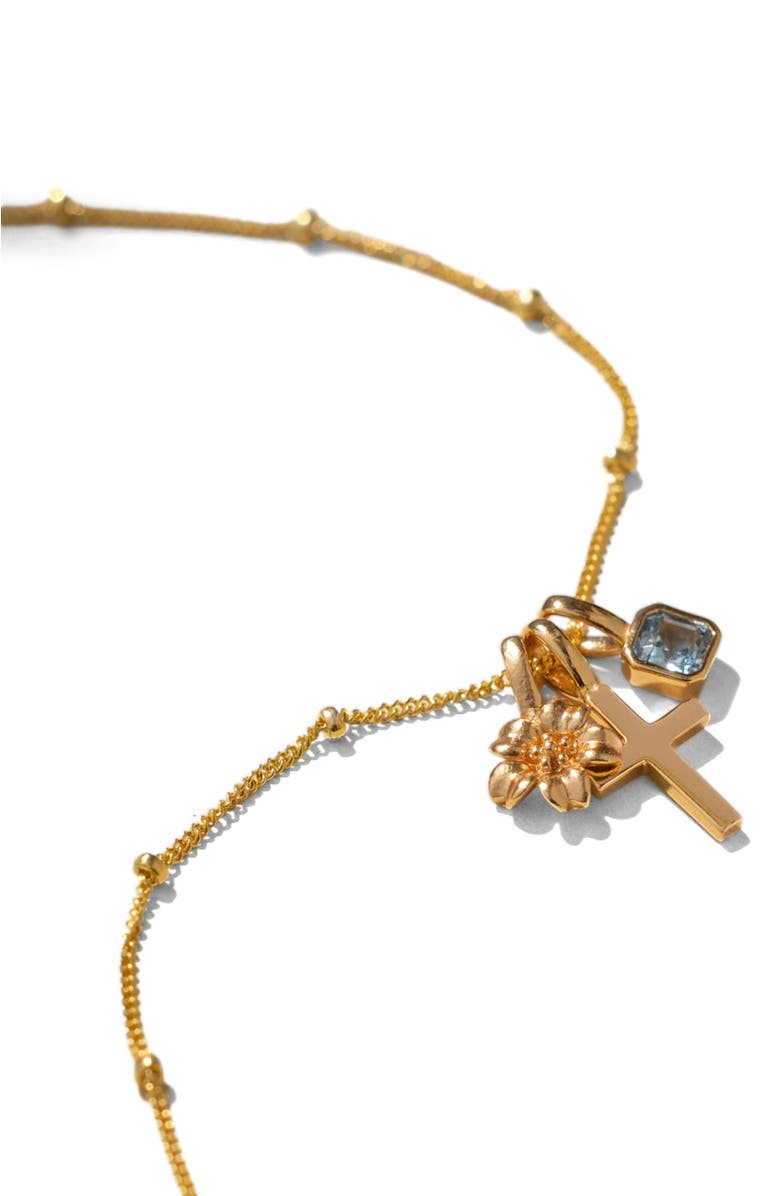 MADE BY MARY January Birth Flower Charm, Alternate, color, Silver