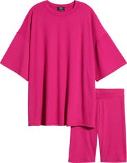 Dressed in Lala Malone Rib Oversize T-Shirt & Shorts Set