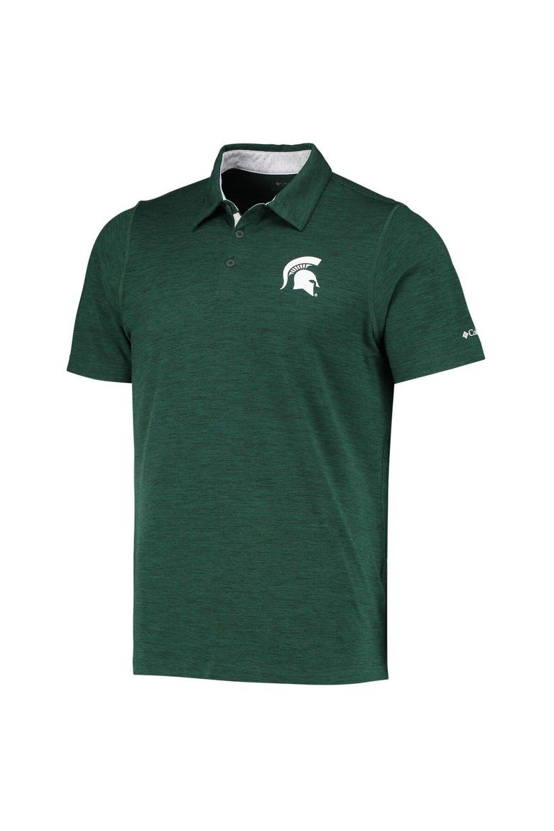 Men's Columbia Green Michigan State Spartans Tech Trail Omni-Shade Polo, Alternate, color, Green