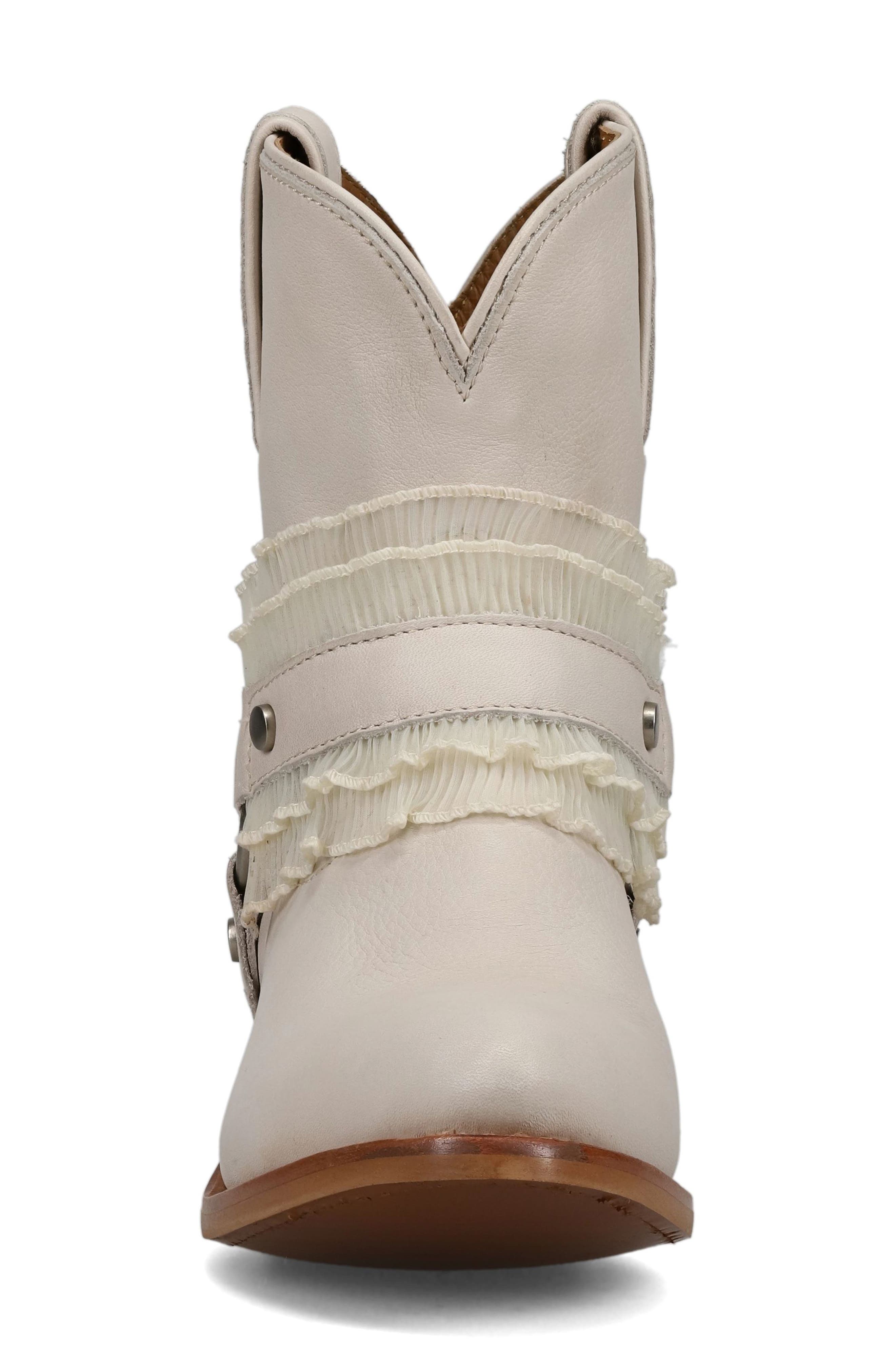 Billy Ruffle Harness Bootie, Alternate, color, IVORY
