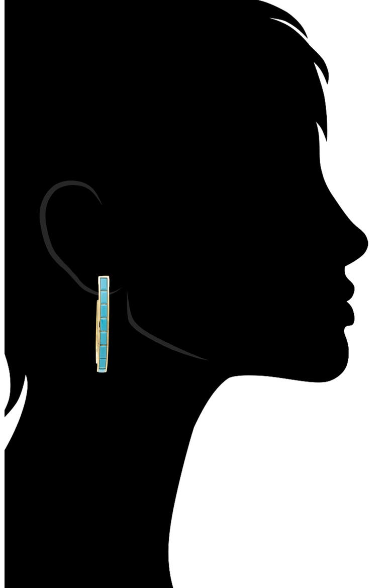 Turquoise Elongated Hoop Earrings, Alternate, color, TURQUOISE