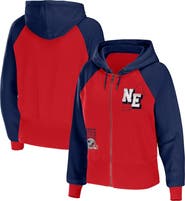 WEAR by Erin Andrews Women's WEAR by Erin Andrews Red New England Patriots Colorblock Lightweight Full-Zip Hoodie