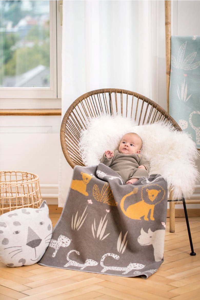 Juwel Jungle Baby Blanket, Alternate, color, Brown