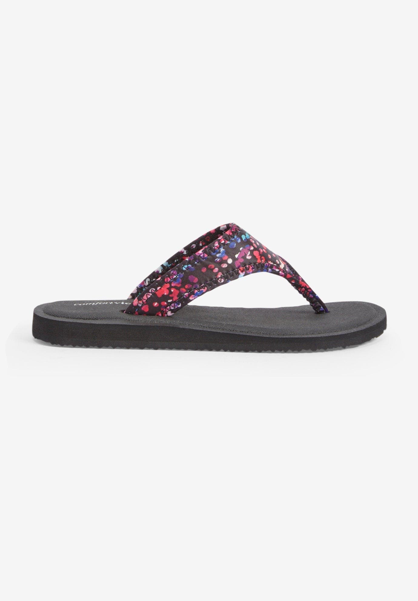 The Sylvia Stretch Fabric Soft Footbed Thong Slip On Sandal, Alternate, color, PARTY MULTI